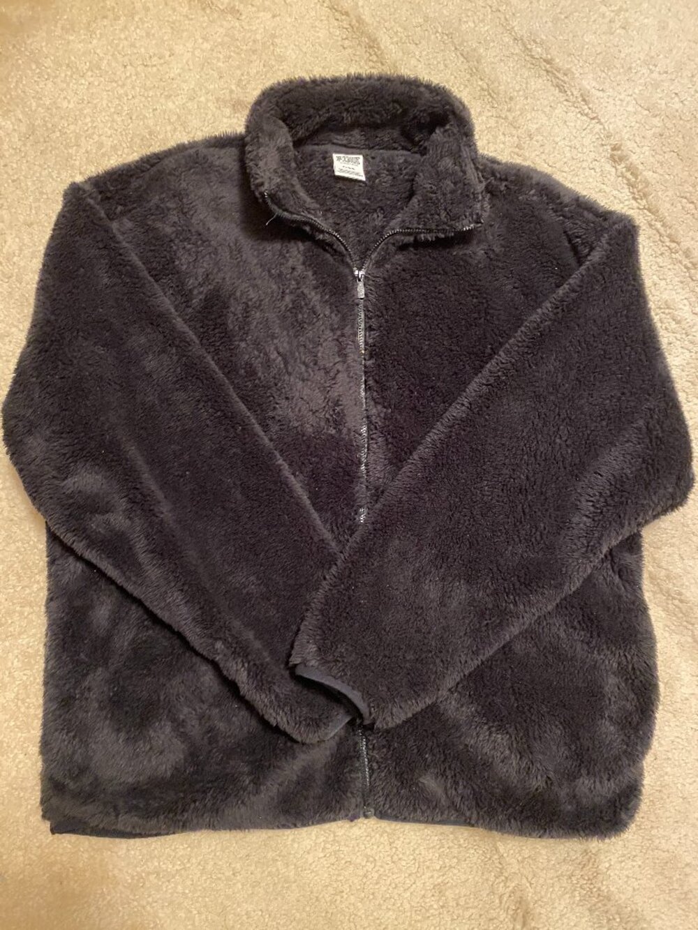 PINK Teddybear Fleece Jacket, Med, Black